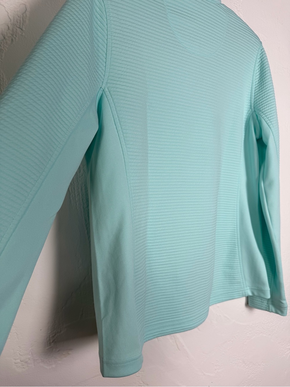 Pebble Beach light aqua Ribbed Performance Jacket - full zip - Picture 12 of 16